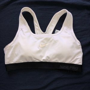 White Nike Pro Sports Bra